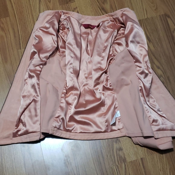 Womens 2 suede salmon GILI zippered jacket top - Picture 7 of 8